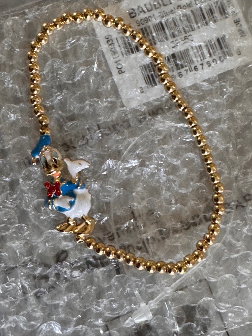 New Disney Baublebar Pisa Beaded Bracelet with Donald Duck!